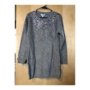 Multi Color Sequin Front Sweater Dress